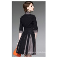 Ladie Black Half Sleeve Office Dress